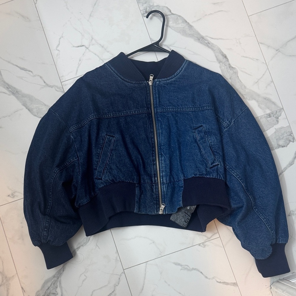 Zara Blue Bomber Jacket